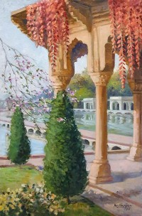 Aurangzib Hanjra, 18 x 28 Inch, Oil on Canvas, Cityscape Painting, AC-AZH-026